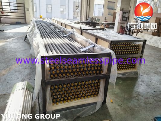 Tube à ailettes de type G encastré ASTM A213 T5 avec ailettes en acier au carbone pour échangeur de chaleur de four