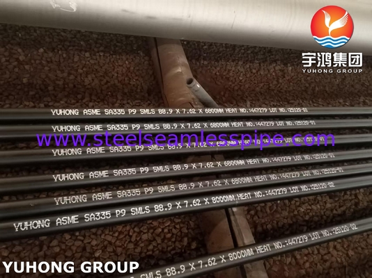 ASME SA335 P9 Pipe en acier en alliage ferritique sans soudure pour service à haute température
