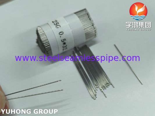 Tube d'aiguille dentaire d'irrigation monotrou médical en acier inoxydable, 25G x 32.5MM, ISO9626 SUS304