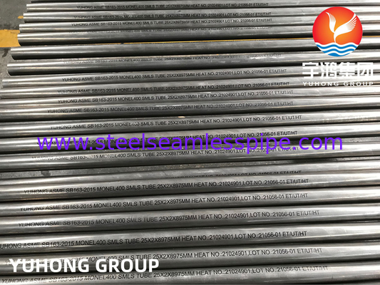 ASME SB163 UNS N04400 / Monel 400 Tube d'échangeur de chaleur sans soudure en alliage de nickel