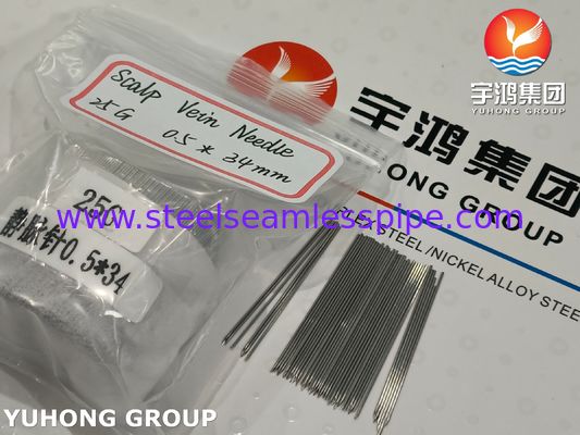 Stainless Steel Peripheral Intravenous Needle Tube, Triple Bevel Tip, 25G IV Cannula