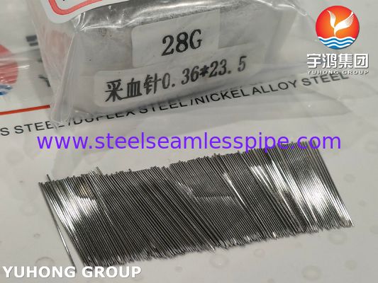 Lancette sanguine en acier inoxydable SUS304 28G 23,5MM pour prélèvement sanguin, pointe solide à triple biseau