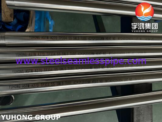 Tube sanitaire en acier inoxydable ASTM A270 TP304 3A pour usine de transformation alimentaire, extrémité filetée NPT