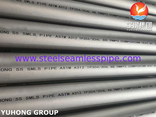 ASTM A312 TP304 Pipe sans soudure en acier inoxydable haute résistance à la corrosion