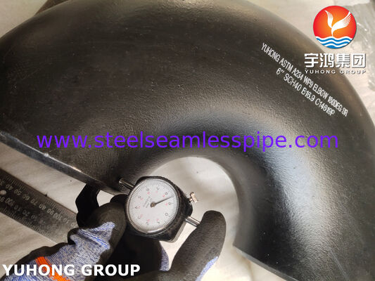 ASTM A234 WPB Acier au carbone à haute résistance 90° soude à bout de coude long rayon de coude (1.5D) pour les systèmes de pipelines de pétrole, de gaz et d'eau