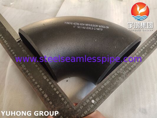 ASTM A234 WPB Acier au carbone à haute résistance 90° soude à bout de coude long rayon de coude (1.5D) pour les systèmes de pipelines de pétrole, de gaz et d'eau