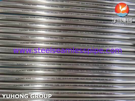 ASME SA249 Tube Soudé en Acier Inoxydable 304 Recuit Brillant pour Distillateur, 3/4" 20BWG