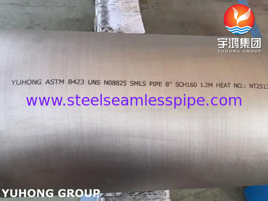 Tube sans soudure de grand diamètre en acier allié de nickel ASTM B423 UNS N08825 Incoloy 825, résistant aux hautes températures et aux acides à haute concentration