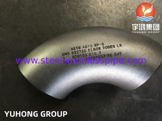 L'équipement de tuyauterie en acier inoxydable ASTM A815 UNS S32750 WP-S Elbow, Duplex B16.9