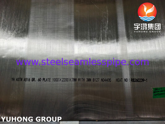 ASTM B127 Monel 400 + ASTM A516 Gr.60 Plaque d'acier plaquée sous pression pour revêtement explosif