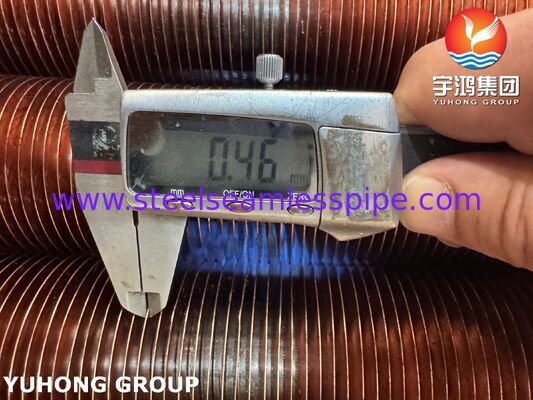 Tubes à ailettes intégrés ASTM A106 Gr.B avec ailettes en cuivre CU-T2 pour refroidisseurs d'air