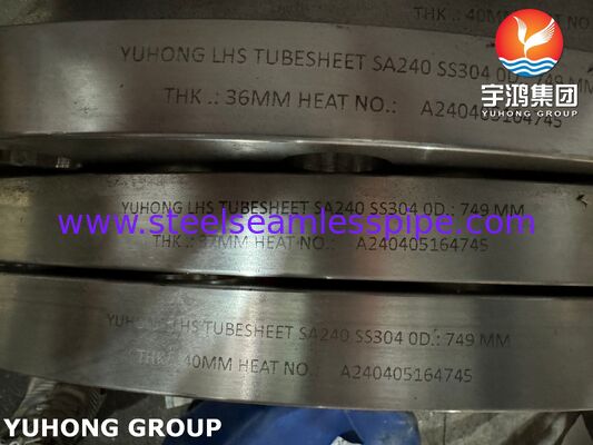 ASME SA240 304 Stainless Steel Tubesheet with Precision CNC Drilled Holes for Heat Exchanger Core Compliant with TEMA Standards