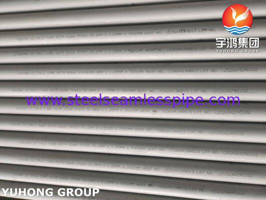 Tube sans soudure en acier inoxydable ASTM A268 TP430, UNS S43000 pour tube d'échangeur de chaleur
