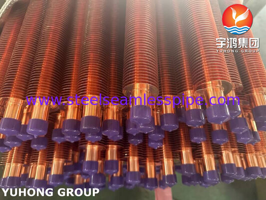 Tubes à ailettes extrudés ASTM B111 C70600 pour échangeur de chaleur marin