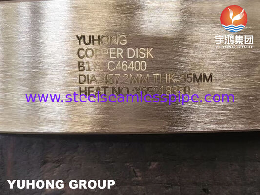 Disque en laiton naval ASTM B171 C46400 pour applications marines et industrielles