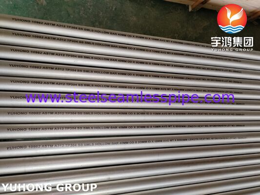 ASTM A312 TP304 / UNS S30400 Barre creuse en acier inoxydable sans soudure pour l'industrie chimique