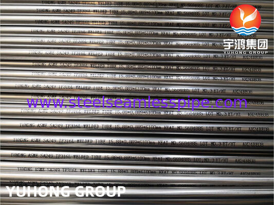 Tubes d'échangeur de chaleur en acier inoxydable Tubes soudés en acier inoxydable ASTM A249 TP304 TP304L Avec haute performance, épinées, recuit, fin plate