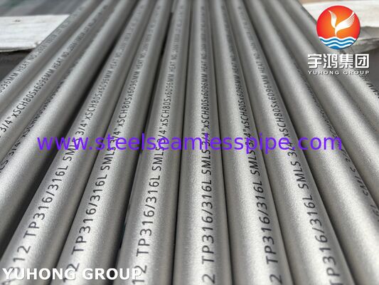 Tuyau en acier inoxydable sans soudure ASTM A312 TP316/316L pour applications chimiques et industrielles