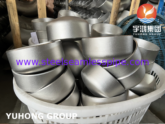 Bouchon de soudure bout à bout en acier inoxydable ASTM A403 WP316L ASME B16.9 sablé pour tuyauterie industrielle