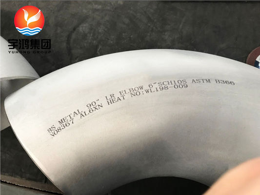 B366 ALLOY AL6XN / UNS N08367 RECORDS SUPER-AUSTÉNITIques en acier inoxydable pour le coude