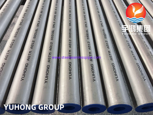 ASTM A312/ASTM tuyau sans couture de l'acier inoxydable TP316/316L d'A511 (1,4404) ont mariné la certification recuite d'ABS