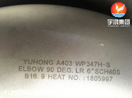 B16.9 Armatures de soudure à fente ASTM A403 / ASME SA403 WP347H Coude en acier inoxydable