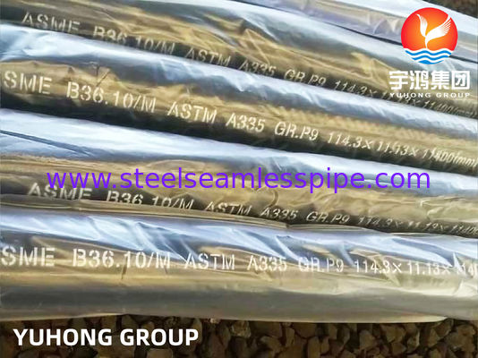 TUYAU SANS COUTURE ASTM A335 DE L'ACIER P9 ALLIÉ/REVÊTEMENT NOIR D'ASME SA335