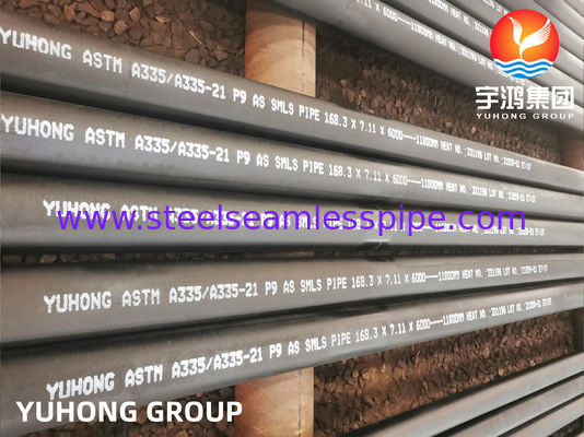 TUYAU SANS COUTURE ASTM A335 DE L'ACIER P9 ALLIÉ/REVÊTEMENT NOIR D'ASME SA335
