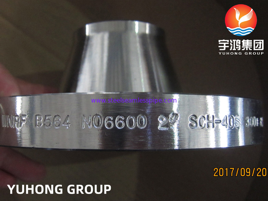 ASTM B564 Inconel 600 / UNS N06600 Flange de cou de soudage forgée en acier allié au nickel