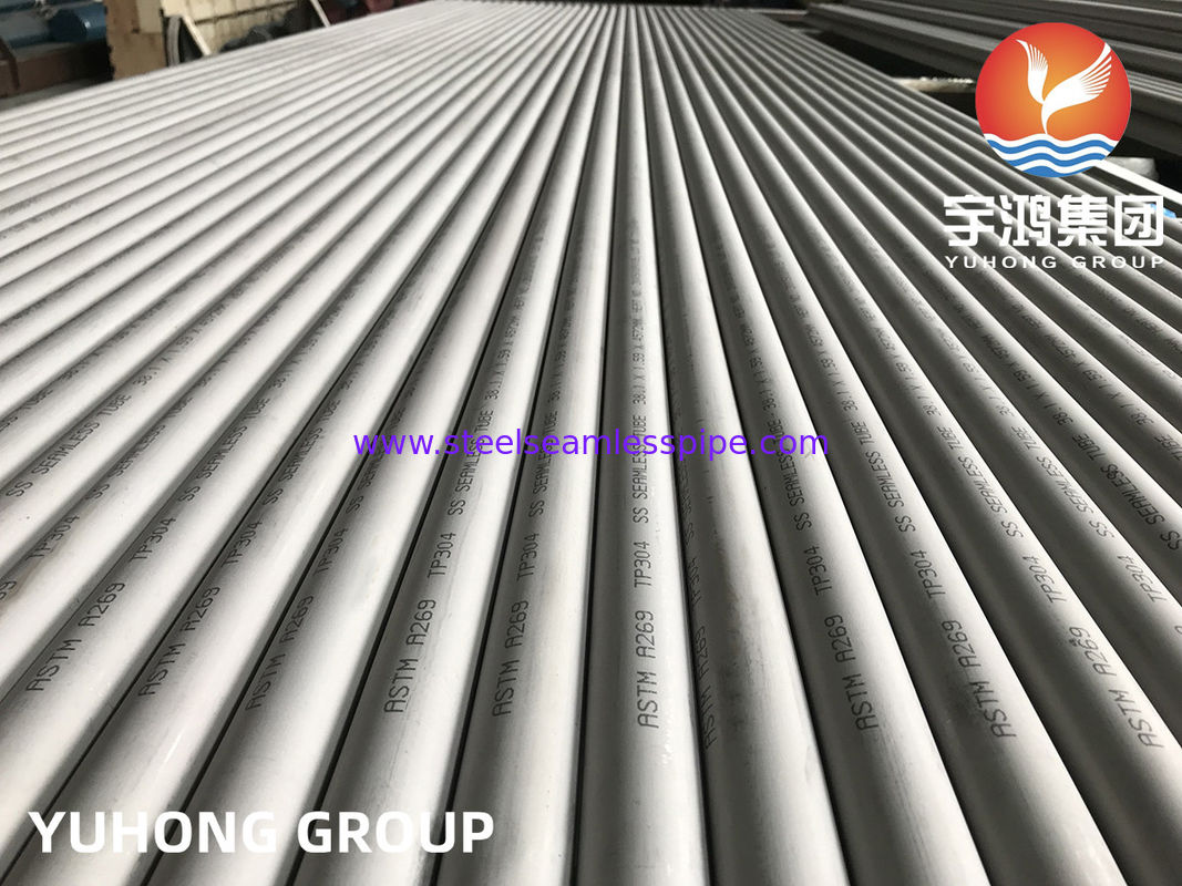ASTM A269 TP304 Tubes sans soudure en acier inoxydable décapées, recuit pour échangeur de chaleur avec test PMI