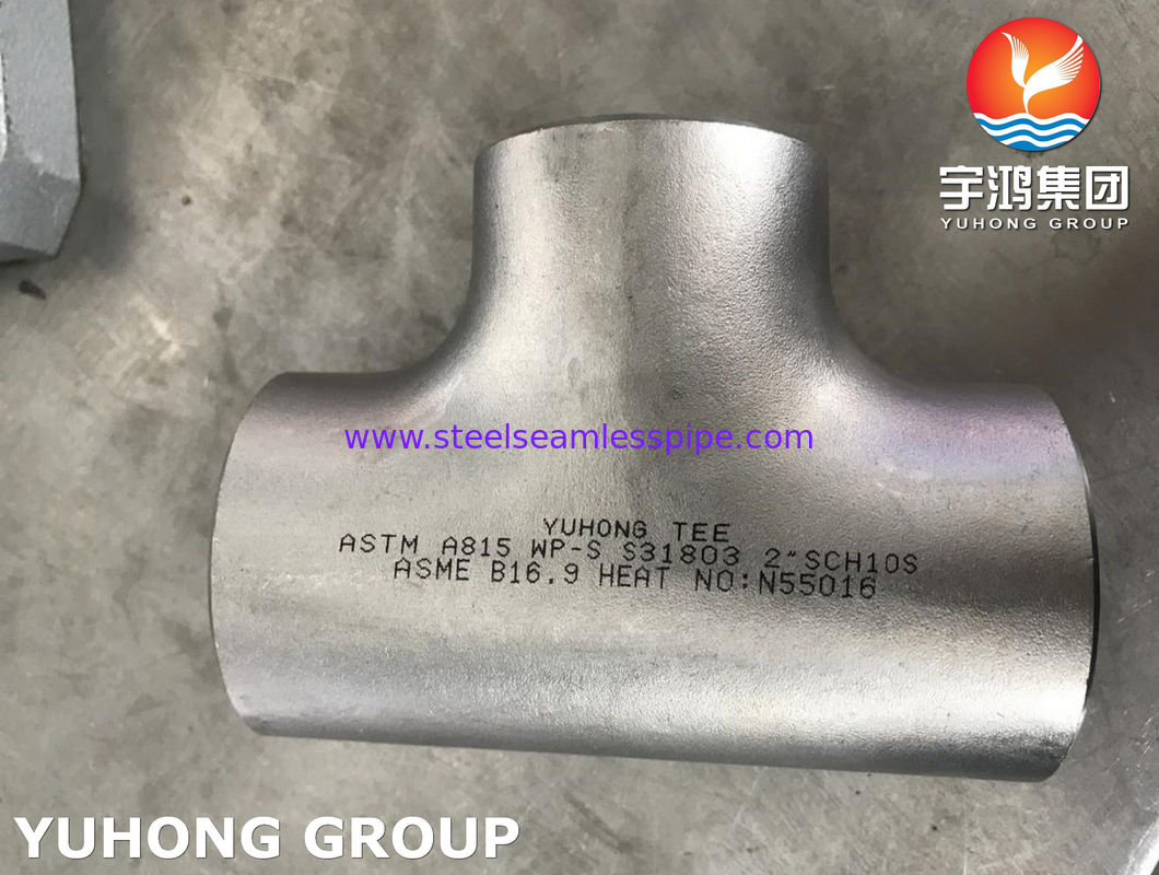 Gaz de pétrole égal duplex d'échangeur de chaleur de la pièce en t ASTM A815 S31803 B16.9 de montage de tuyau d'acier