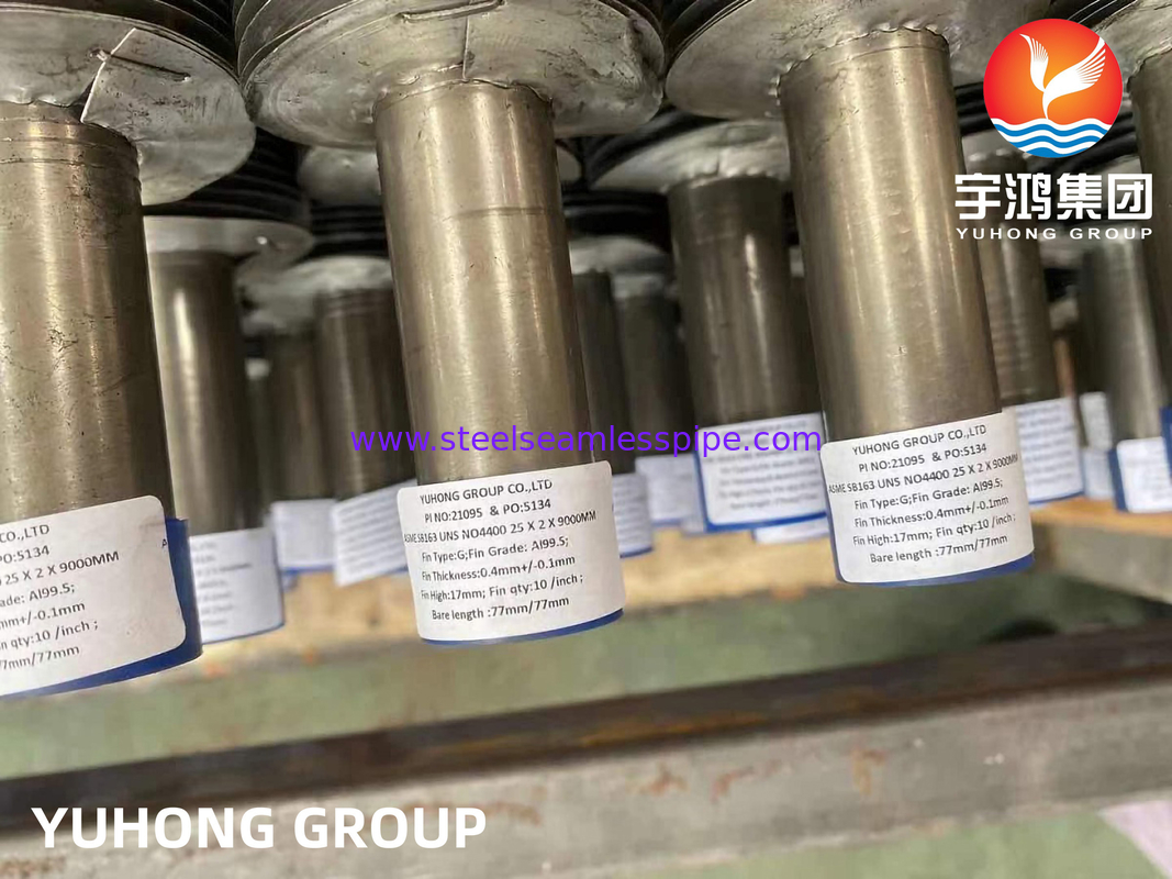 ASME SB163 a inclus le type de G tube à ailettes de Monel 400 avec Al Fin