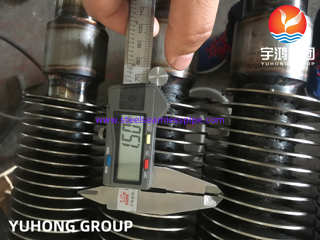 Tube à ailettes HFW : Tube de base ASTM A213 + Ailettes HFW AISI 410 (11Cr) pour préchauffeur de gaz de combustion H₂S