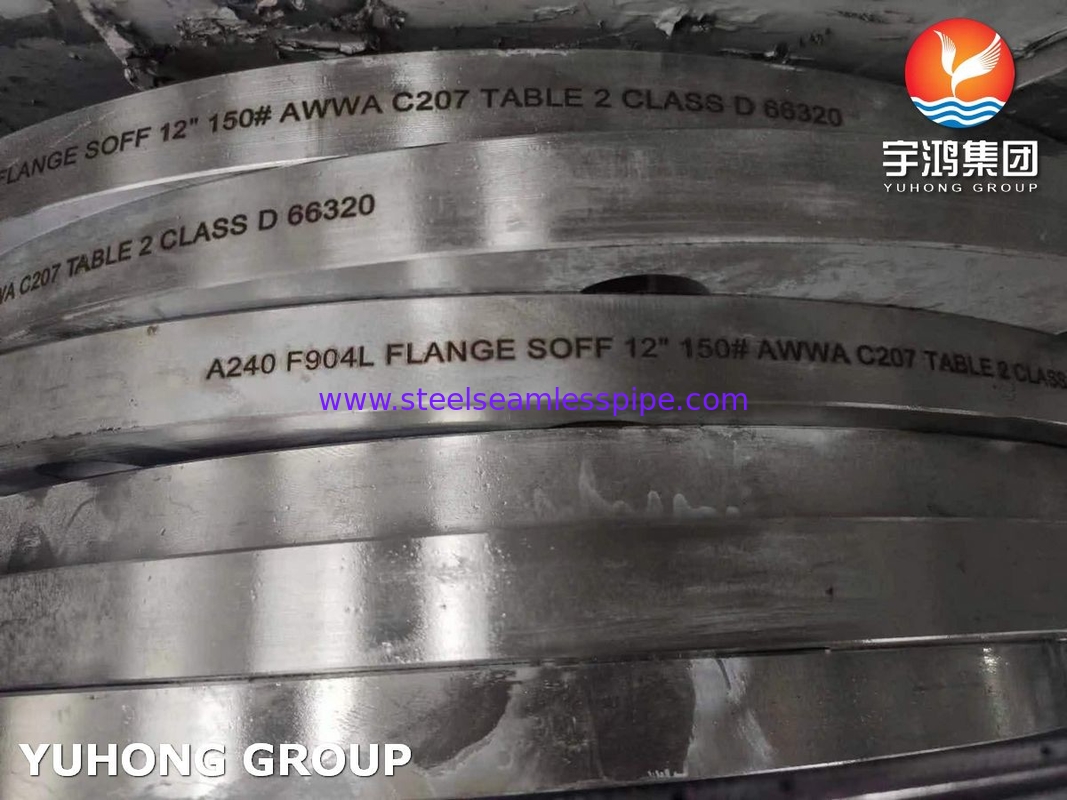 ASTM A240 F904L Aciers inoxydables AWWA C207 Tableau 2 Classe D Dérapage sur la bride FF