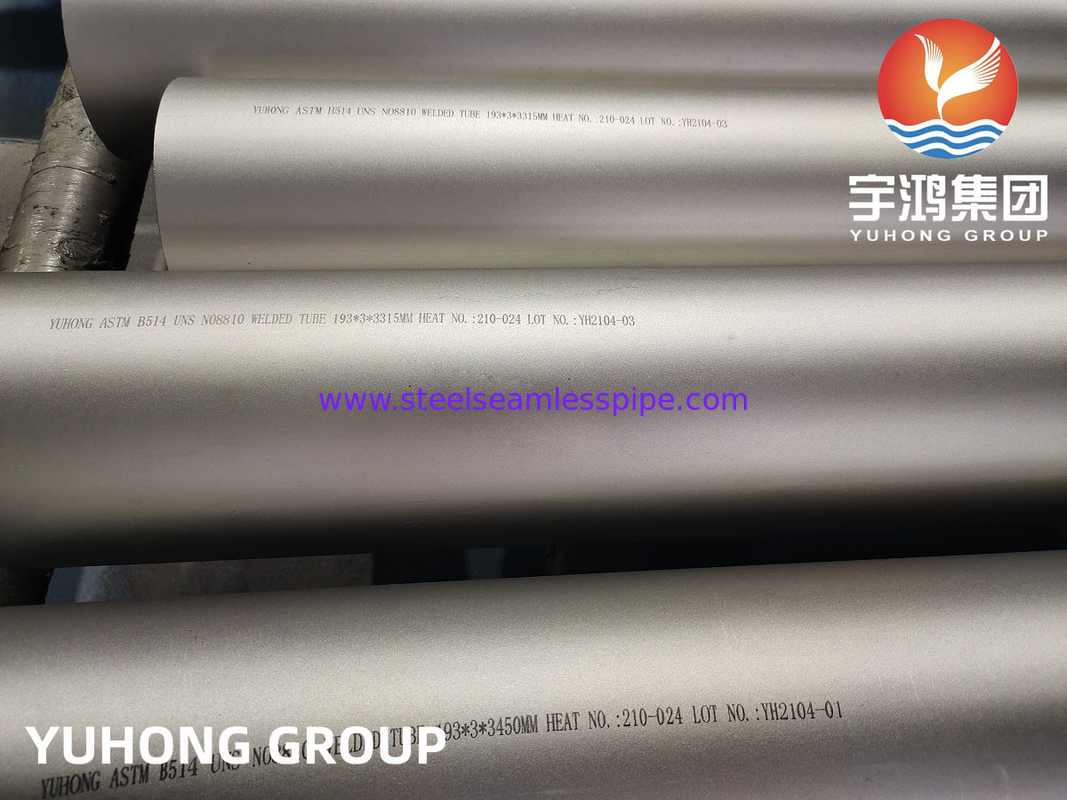 ASME SB514 Incoloy 800H tubes de soudure en alliages nickel-fer-chrome en acier pour le service général de corrosion