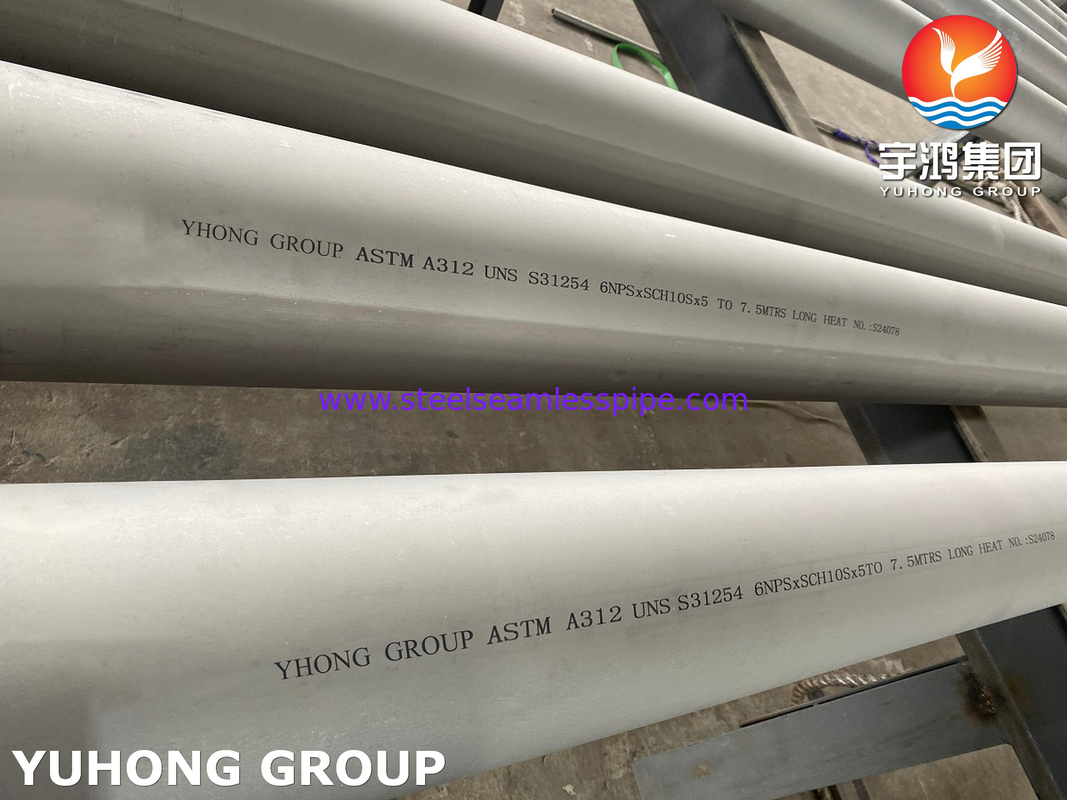 ASTM A312 UNS S31254 254SMO /1.4547 Pipe sans soudure en acier inoxydable austénitique à haute mo