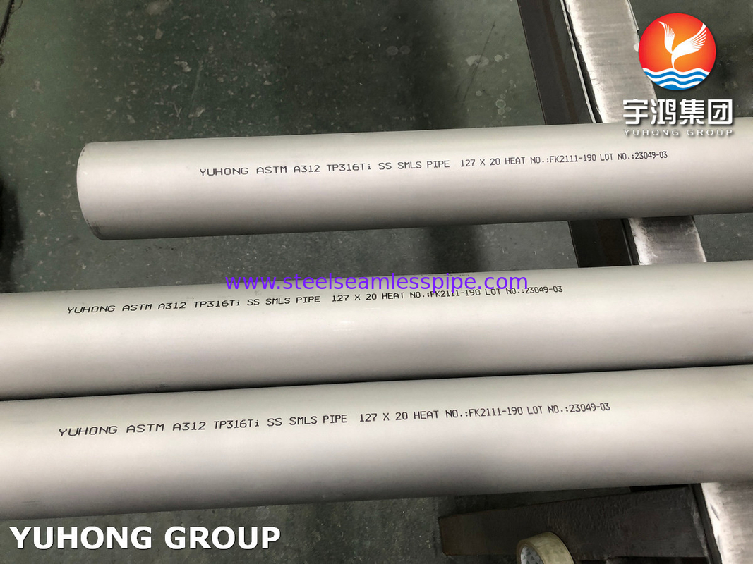 ASTM A312 316Ti tuyau en acier inoxydable à paroi épaisse Résistance à la corrosion