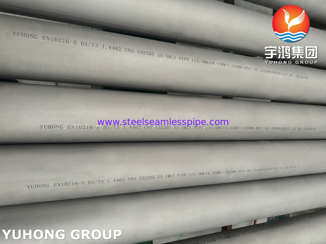 EN 10216-5 1.4462 / UNS S32205 SAF Duplex 2205 Pipe sans soudure en acier inoxydable