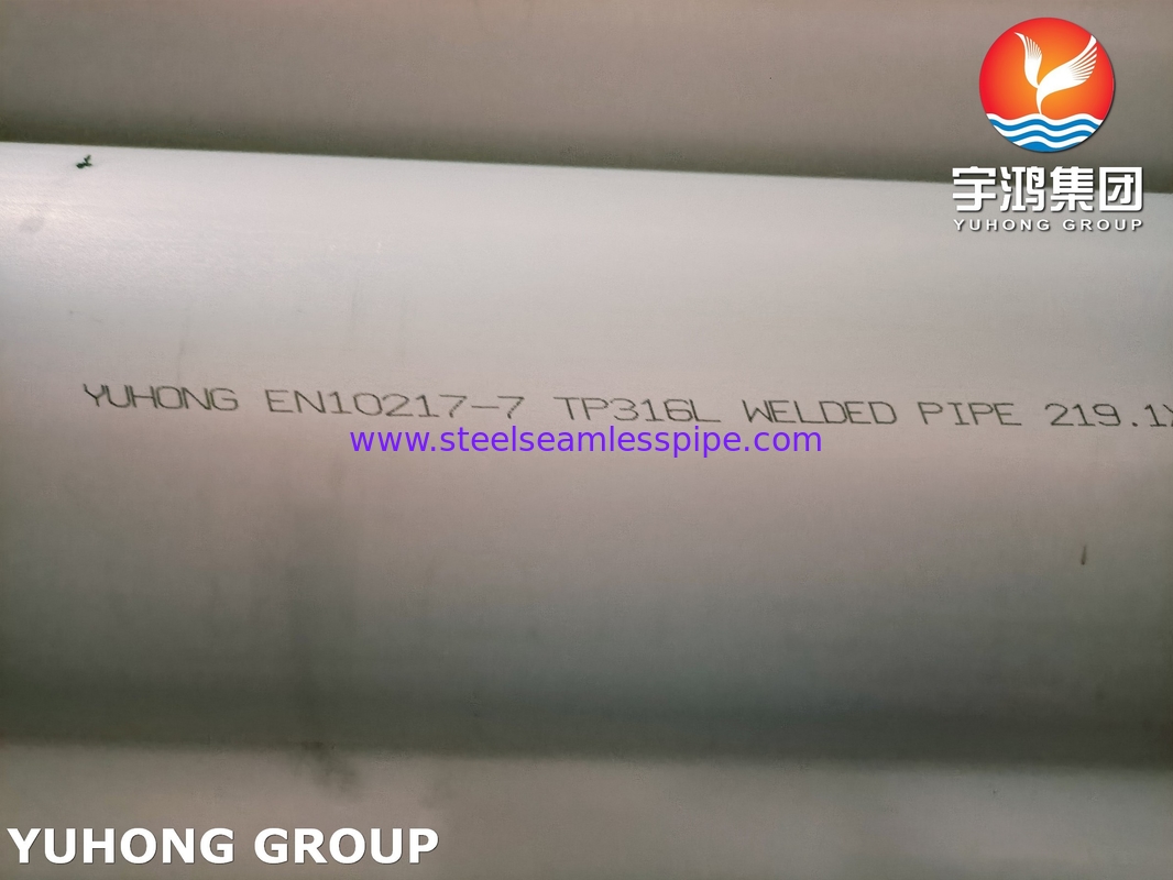 TP316L EN 1.4404 Pipe de traitement des eaux usées pour usines de traitement des eaux usées EN10217-7 Efficacité standard