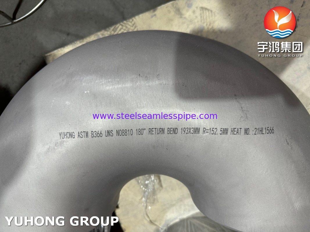 ASTM B366 NO8810 Deg 180 Retour du coude Résistance à la corrosion par l'eau de mer