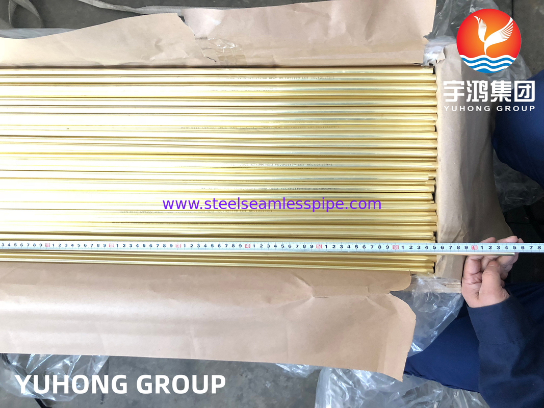 Tubes sans soudure en alliage de cuivre Tubes en laiton amirauté B111 C44300 C70600 C71500 C12200 réfrigération, refroidisseur d'air, production d'énergie,application dans les navires sous pression