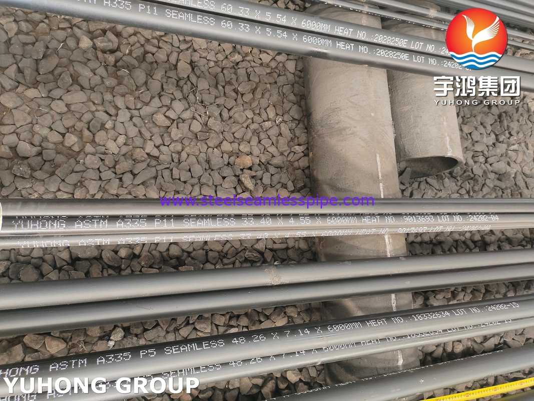 ASTM A335 P11 Pipe sans soudure en acier allié pour économiseur de surchauffeur Longueur 6000mm WT 10,97mm
