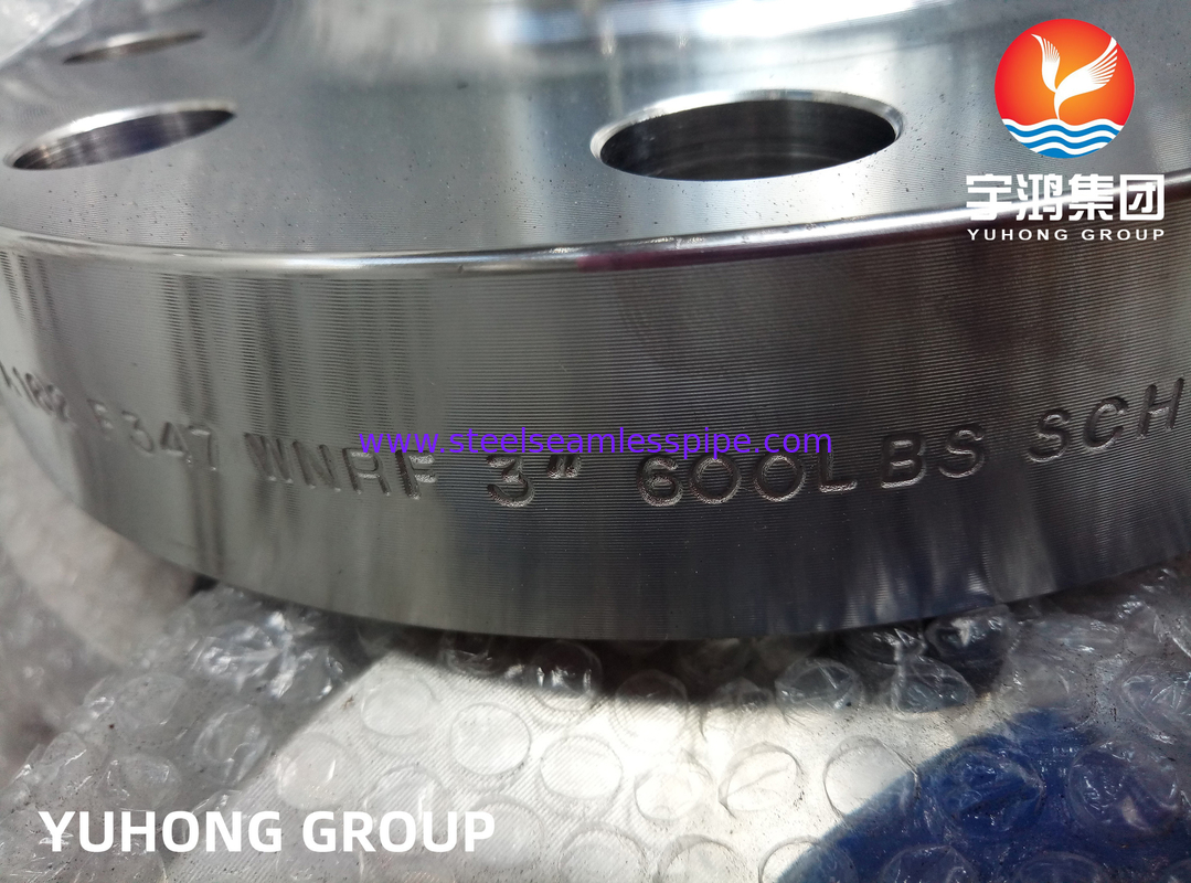 ASTM A182 ASME SA182 F347L Flange forgée RF à cou de soudure pour chaudières supercritiques