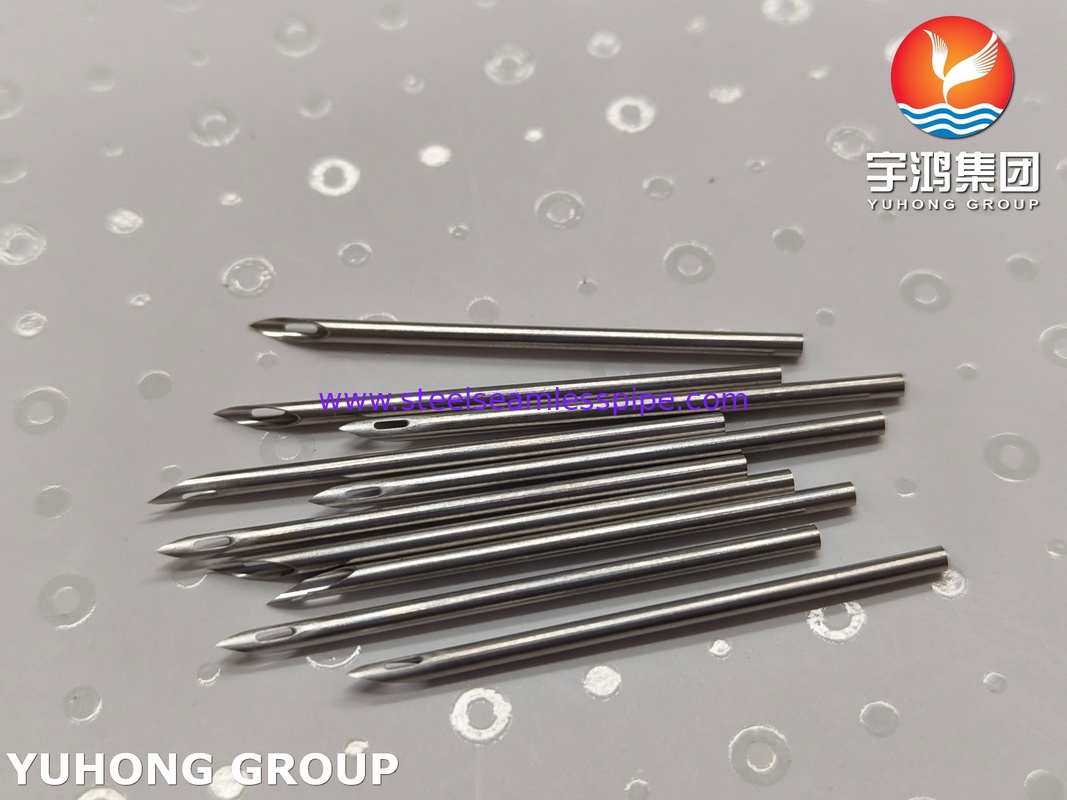 Tube d'aiguille de fistule artério-veineuse médicale SUS304 pour hémodialyse, pointe biseautée à œil arrière