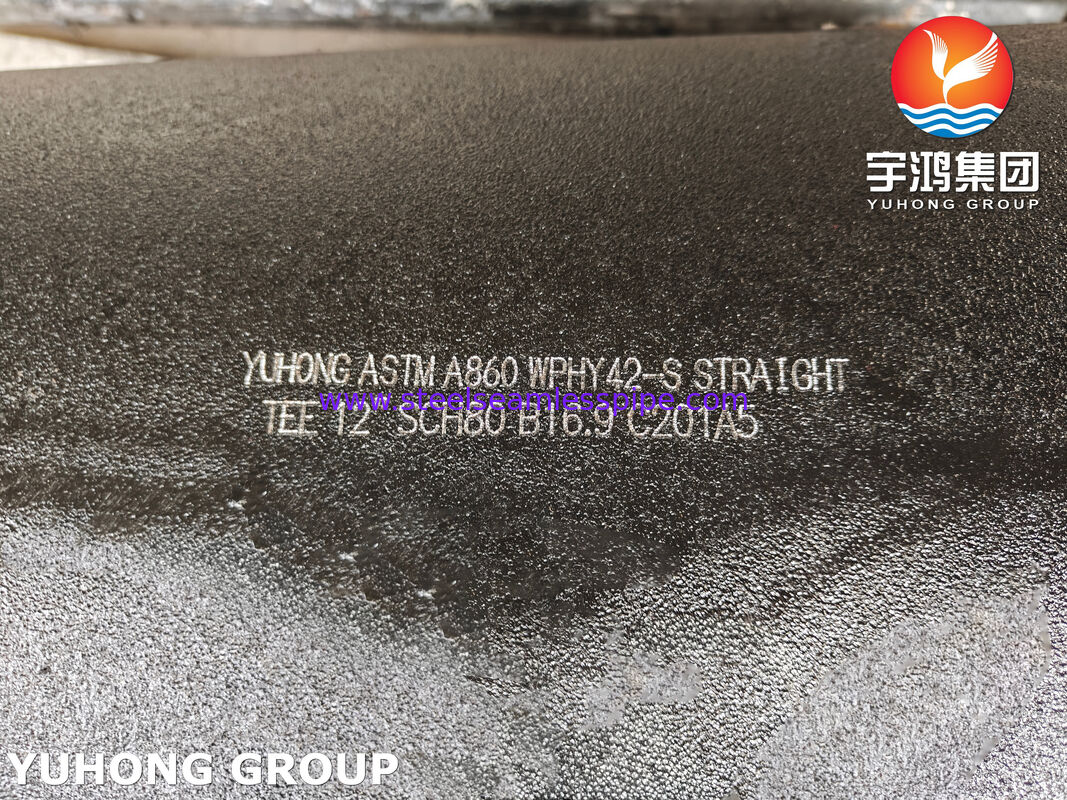 ASTM A860 WPHY42-S équivalent Tee, soudage à bout en acier à haute résistance pour systèmes de pipelines à haute pression