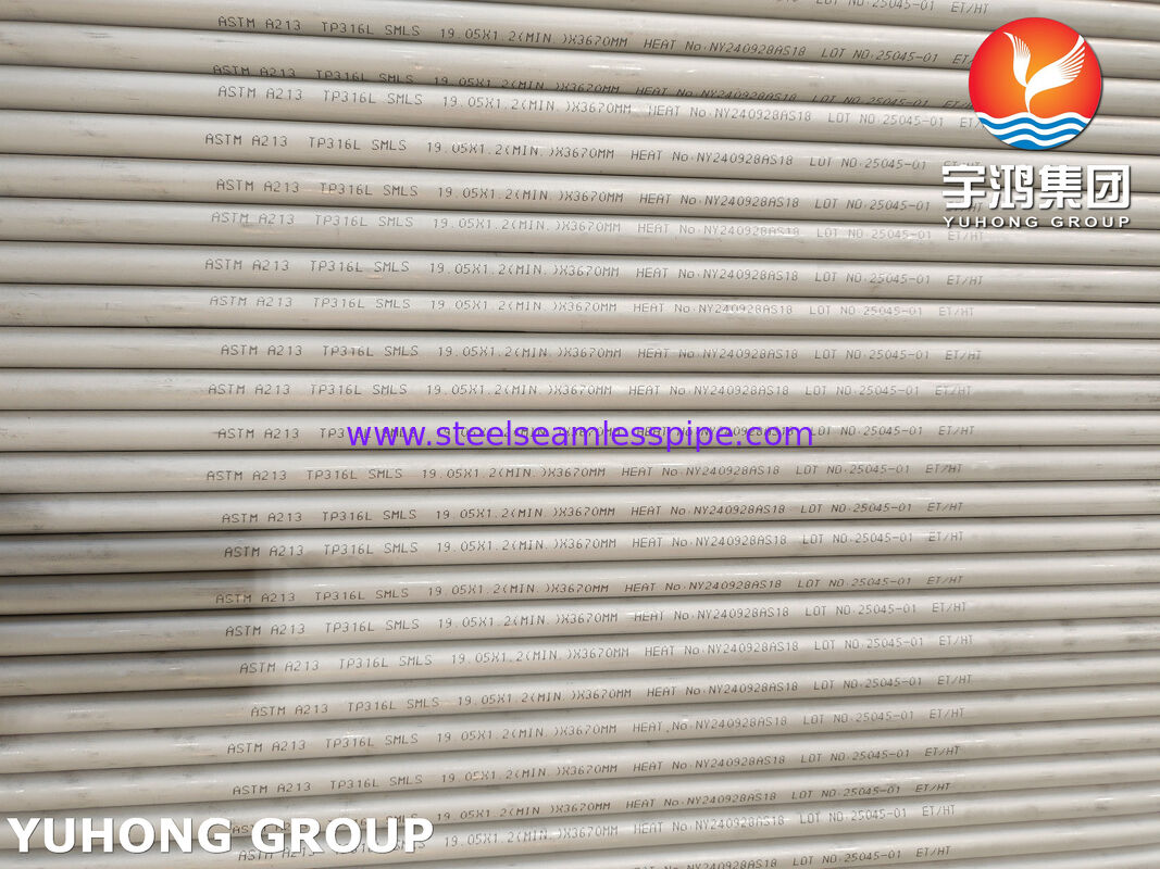 Tube en acier inoxydable sans soudure ASTM A213 TP316L pour échangeurs de chaleur, chaudières et applications à haute résistance à la corrosion