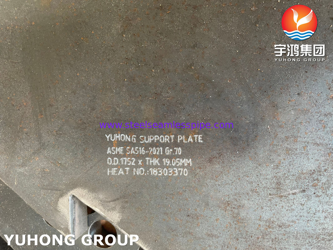 Plaque de support en acier au carbone ASME SA516 GR 70 pour échangeur de chaleur