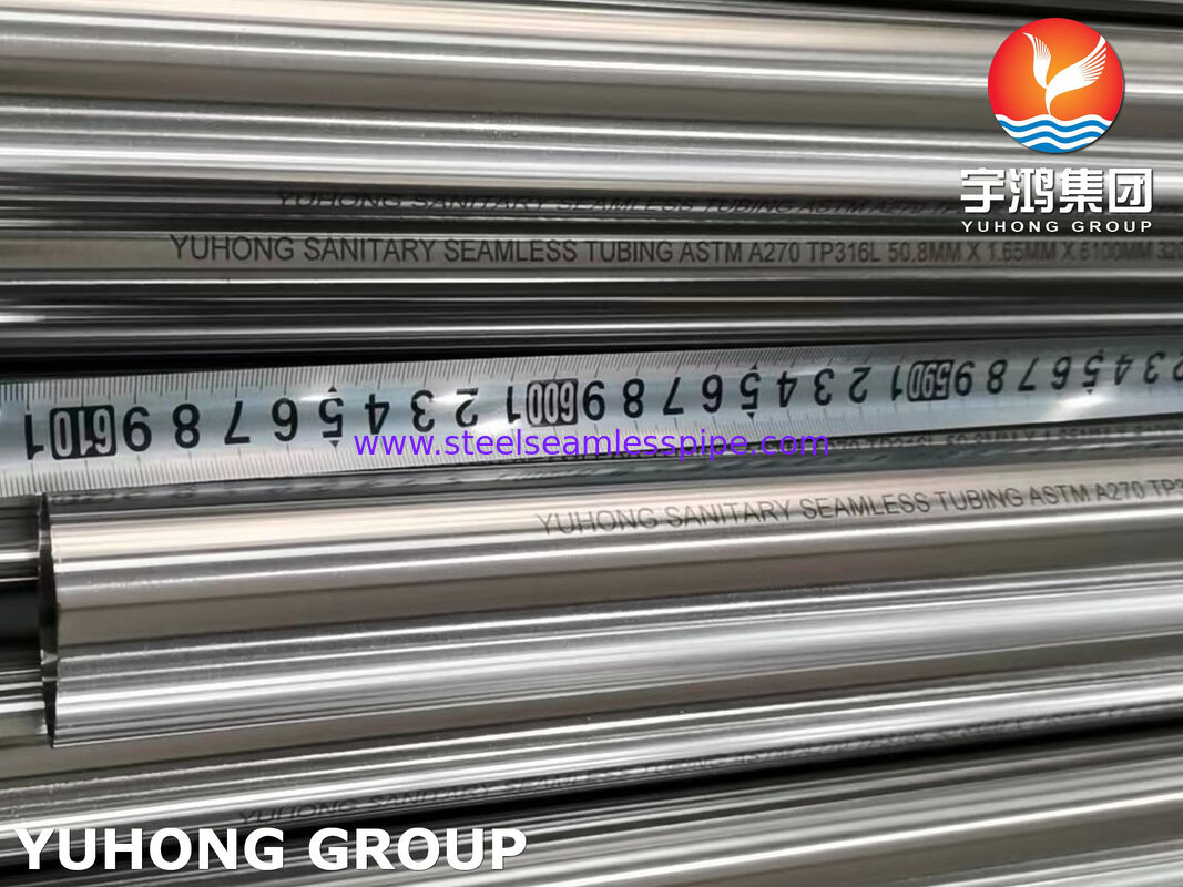 Tubes sanitaires ASTM A270 TP316L Tubes recuit brillant sans soudure en acier inoxydable pour l'industrie de la bière