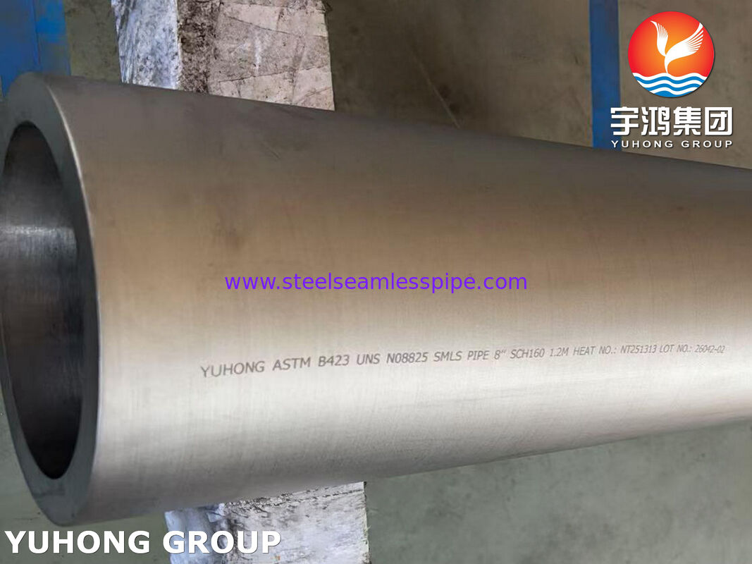 Tube sans soudure de grand diamètre en acier allié de nickel ASTM B423 UNS N08825 Incoloy 825, résistant aux hautes températures et aux acides à haute concentration