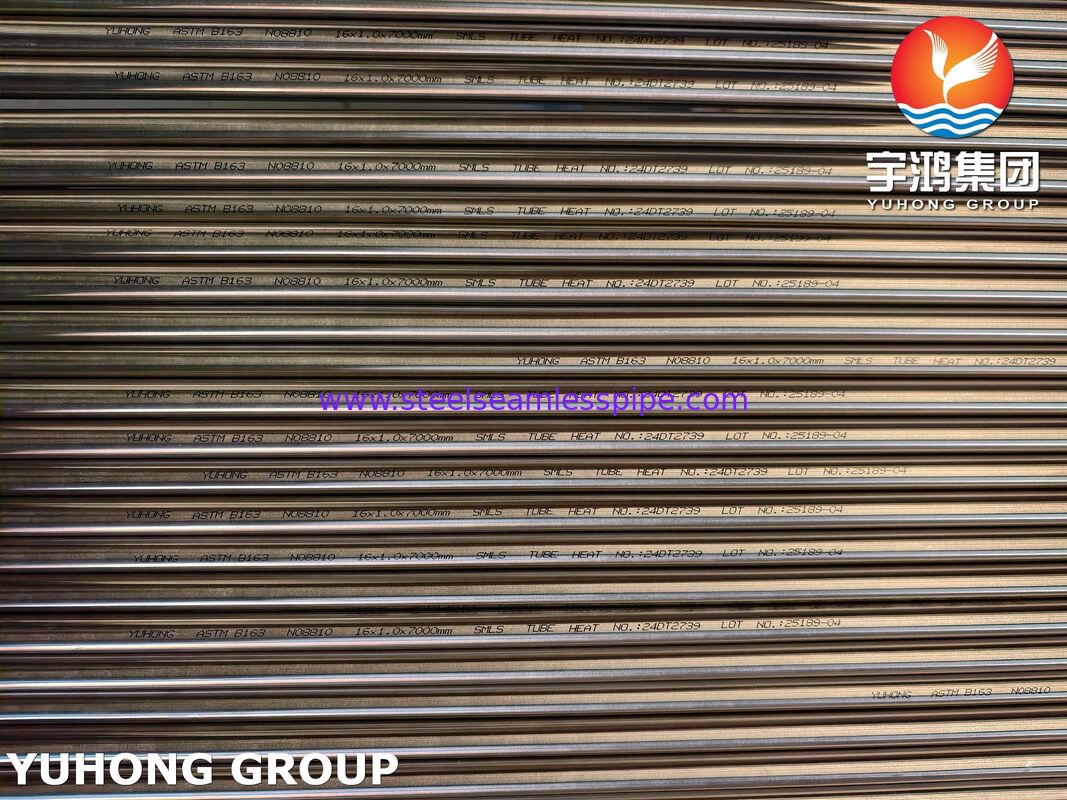 Tube et tube sans soudure en alliage de nickel pour condenseurs et échangeurs de chaleur ASTM B163 N08810 ASTM B163 UNS N08800, UNS N08810, UNS N08811, UNS N08825